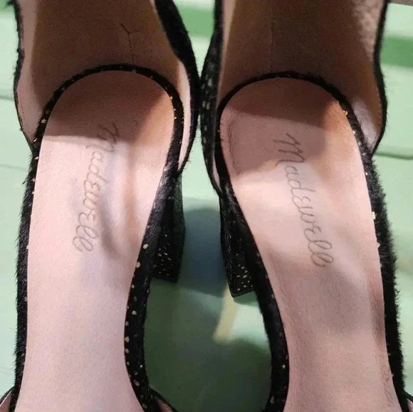 Madewell the Dove Sandal in Metallic Dot Calf Half Block High Heel Women's 10 - Picture 12 of 14